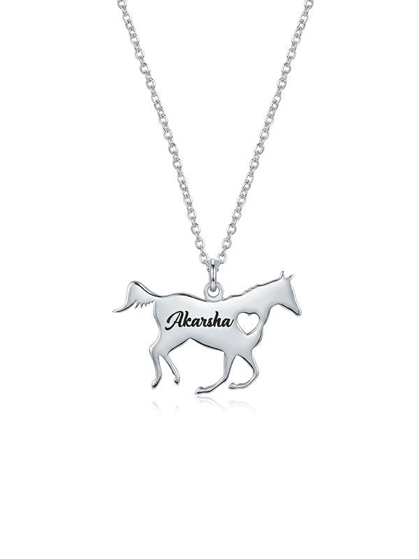 Personalized Horse Silhouette Name Necklace