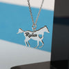 Personalised 925 Sterling Silver Horse Silhouette Name Message Necklace for Teen Women