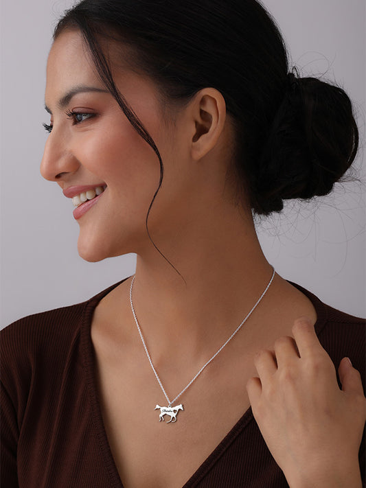 Personalized Horse Silhouette Name Necklace