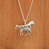 Personalised 925 Sterling Silver Horse Silhouette Name Message Necklace for Teen Women