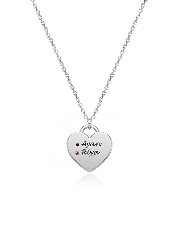 Personalized Engraved Name Heart Necklace