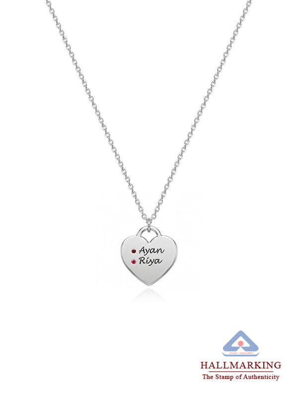 Personalized Engraved Name Heart Necklace