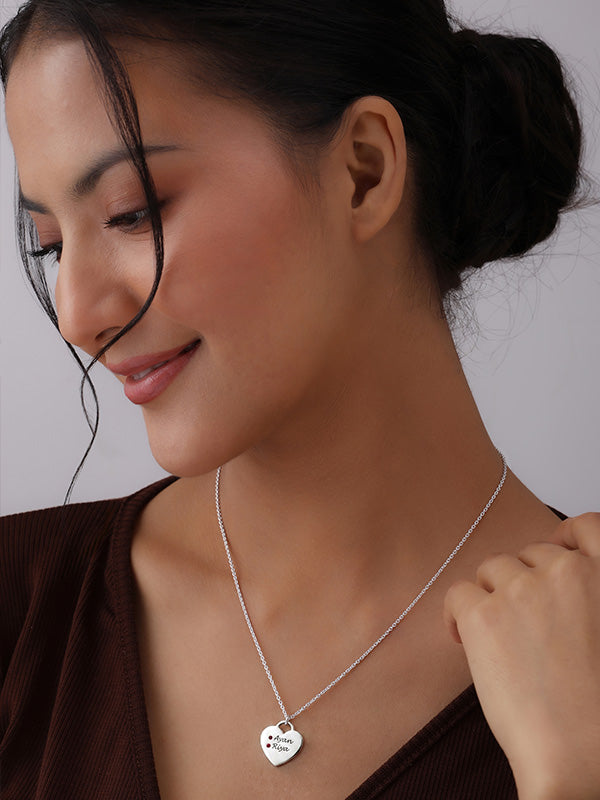 Personalized Engraved Name Heart Necklace