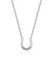 Personalized Horseshoe Name Luck Necklace