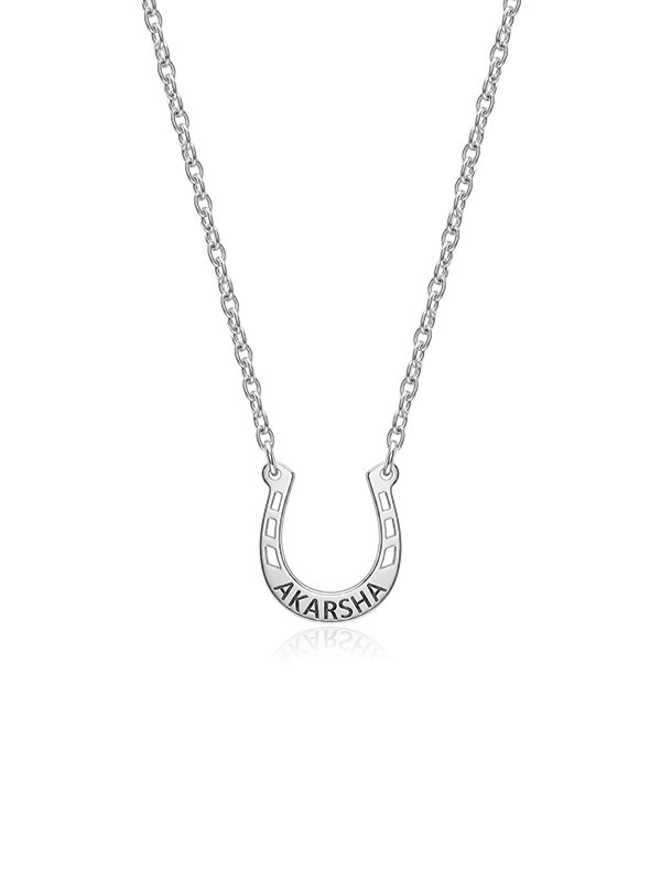 Personalized Horseshoe Name Luck Necklace