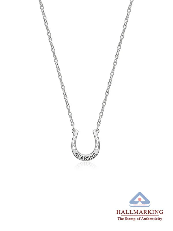 Personalized Horseshoe Name Luck Necklace