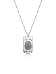 Personalized Memorial Fingerprint Date Necklace