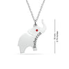 Personalised 925 Sterling Silver Name and Birthstone Elephant Necklace for Women Teen