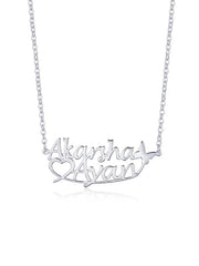 Personalized Butterfly Heart Couple Necklace