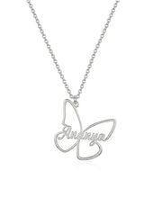 Farfalla Personalized Butterfly Name Women's Necklace
