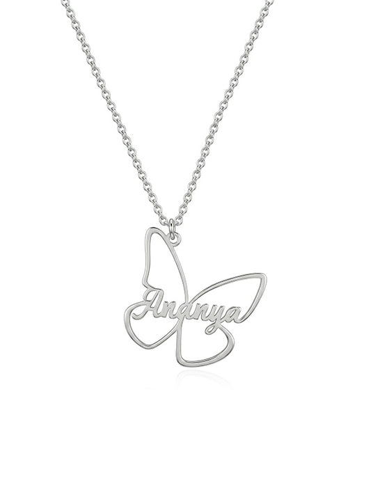 Farfalla Personalized Butterfly Name Women's Necklace