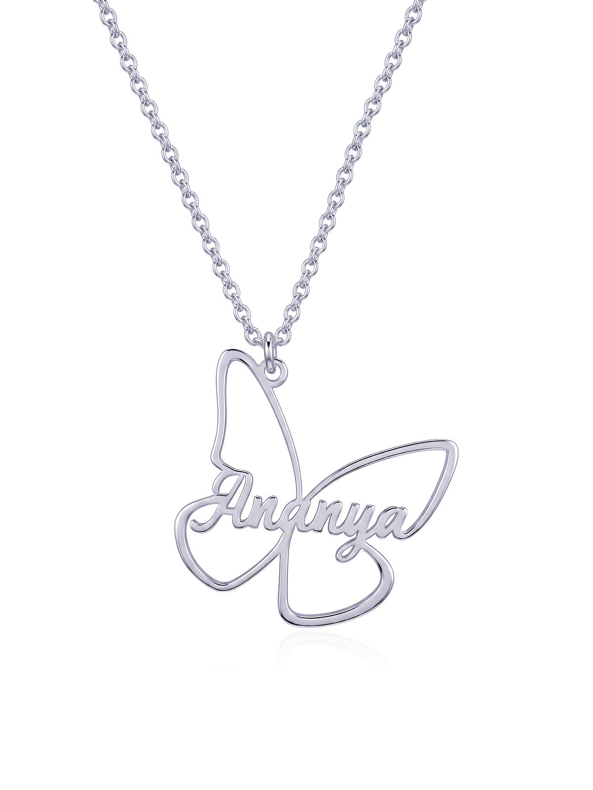 Personalized Butterfly Name Pendant Necklace
