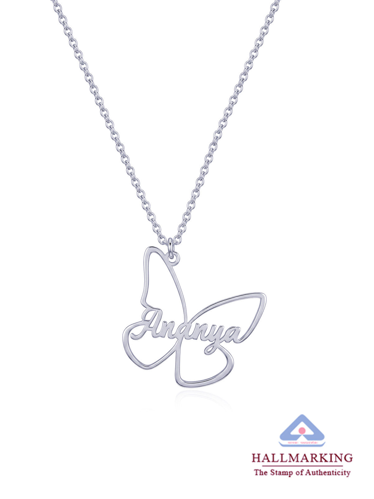 Personalized Butterfly Name Pendant Necklace