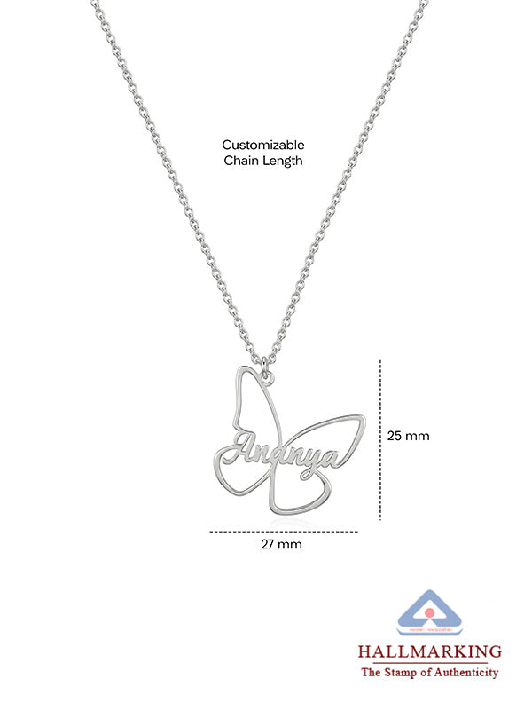Farfalla Personalized Butterfly Name Women's Necklace