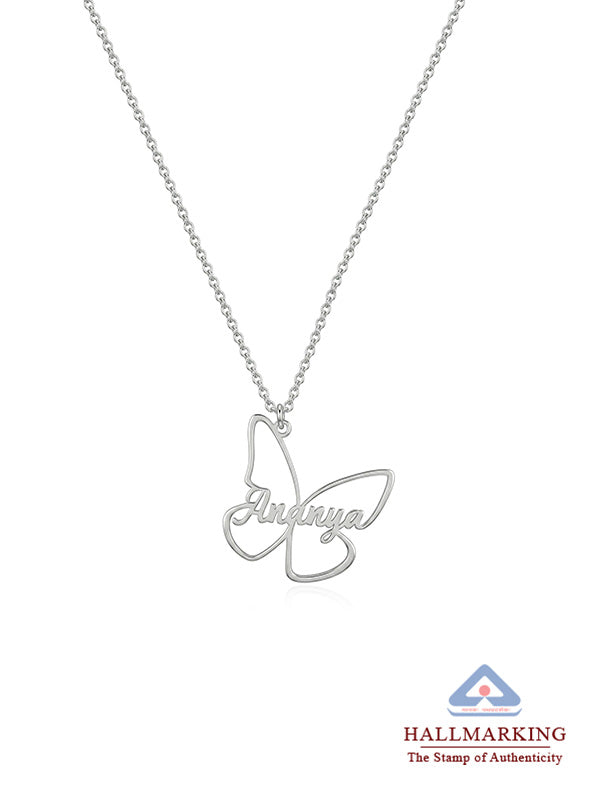 Farfalla Personalized Butterfly Name Women's Necklace