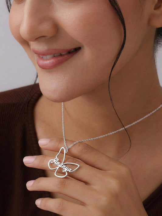 Personalized Butterfly Name Pendant Necklace