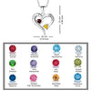 Personalised 2 Names with 2 Heart Birthstone Couple Pendant Necklace for Women and Teen
