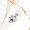 Personalised 2 Names with 2 Heart Birthstone Couple Pendant Necklace for Women and Teen