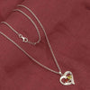 Personalised 2 Names with 2 Heart Birthstone Couple Pendant Necklace for Women and Teen