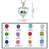 Personalised 2 Names with 2 Heart Birthstone Couple Pendant Necklace for Women and Teen