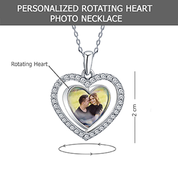 Buy 925 Sterling Silver Personalised Double Sided Picture Rotating