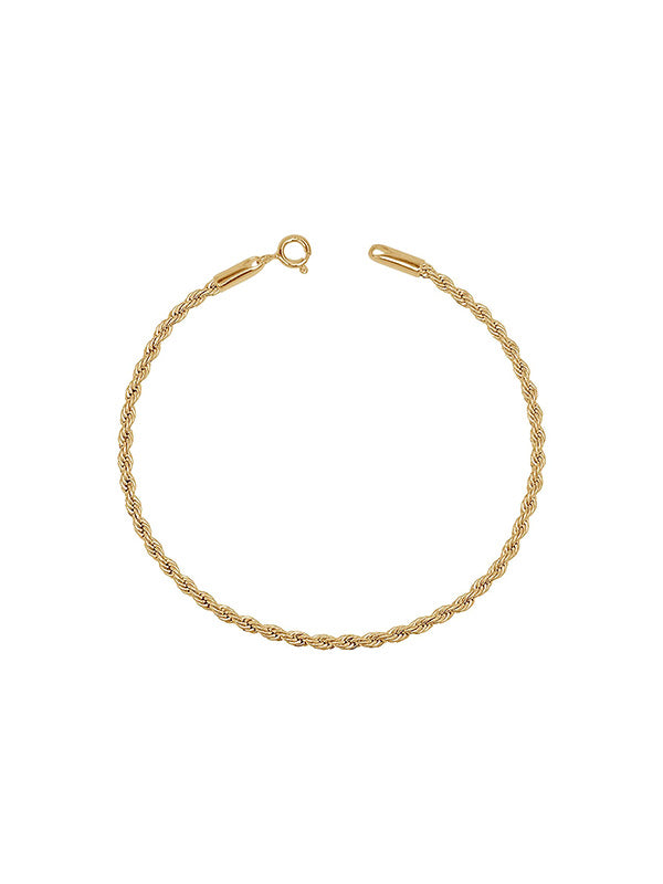 Diamond-Cut Braided Rope Anklet