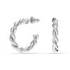 925 Sterling Silver Twisted Rope Round Hoop Earrings for Women Teen