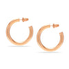 925 Sterling Silver Rose Gold-Plated Colored Lightweight Chunky Open Hoops Earrings for Women Teen 30MM