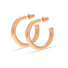 925 Sterling Silver Rose Gold-Plated Colored Lightweight Chunky Open Hoops Earrings for Women Teen 30MM