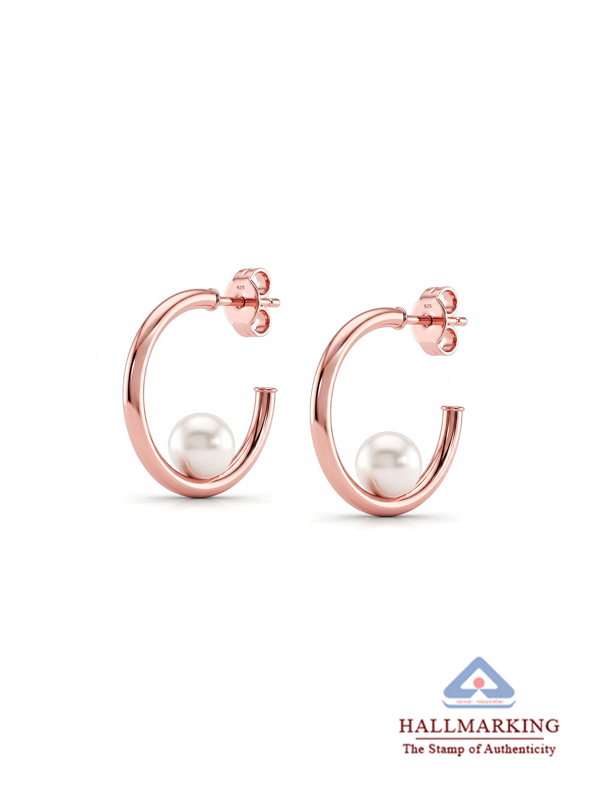 Pearl Curve Hoop Earrings