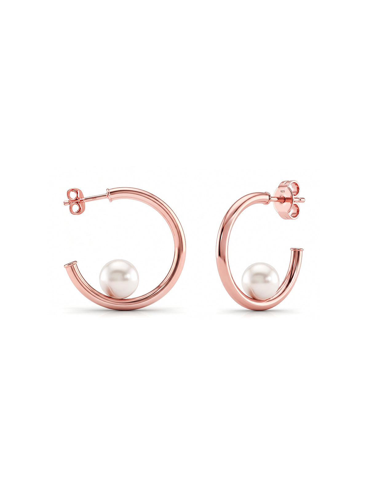 Pearl Curve Hoop Earrings