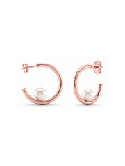 Pearl Curve Hoop Earrings