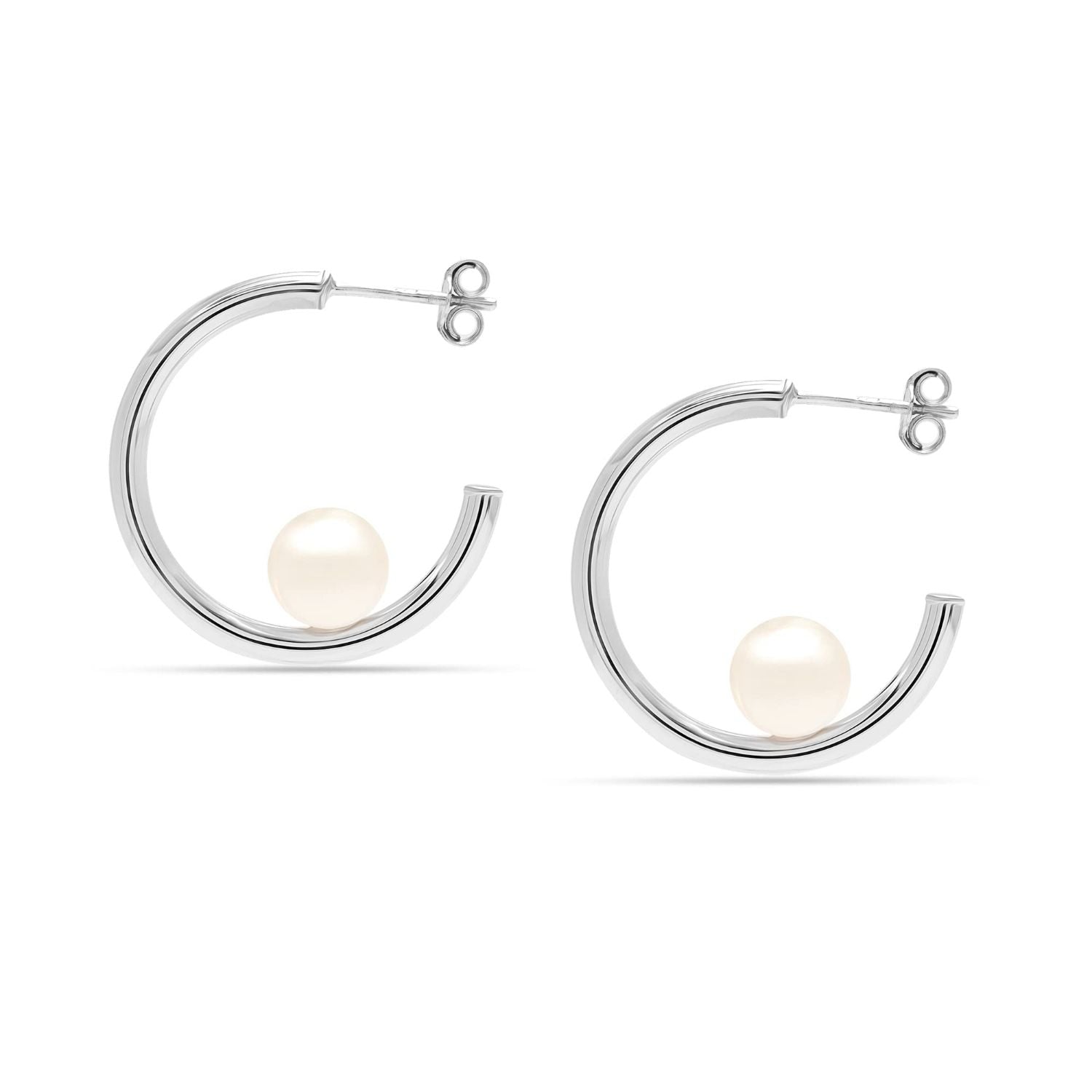Silver C-Hoop Earrings