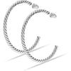 925 Sterling Silver Antique Sculpted Cable Hoop Earrings for Women Teen