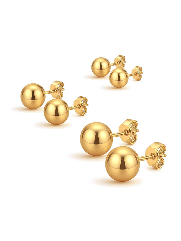 Gold Ball Post combo set Earrings for Women