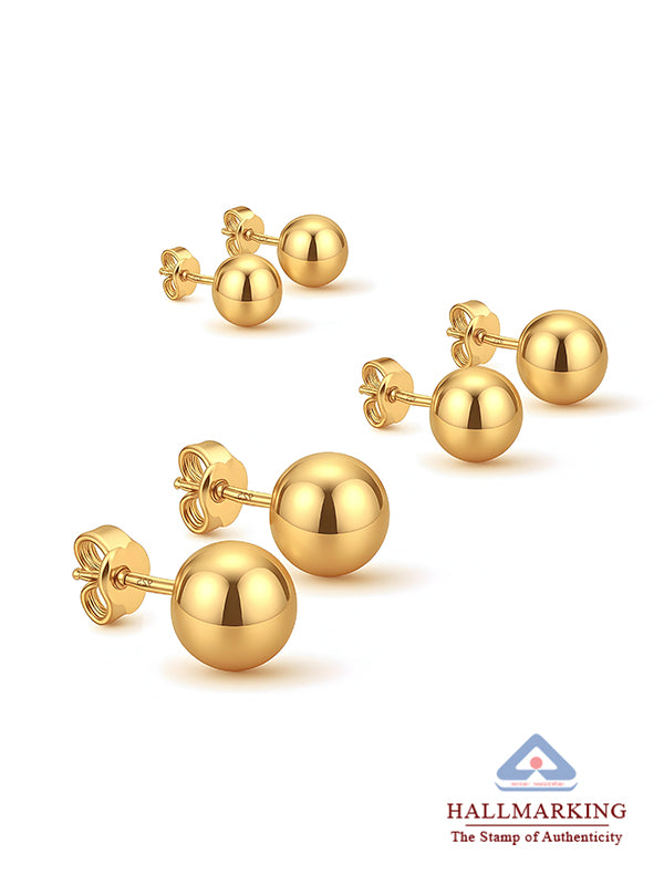 Gold Ball Post combo set Earrings for Women
