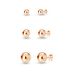 925 Sterling Silver Set of 3 Pairs Classic Stud Earrings for Girls 3, 6, 8 MM
