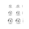 925 Sterling Silver Set of 3 Pairs Ball-Post Stud Earrings for Girl Teen Women 3mm 6mm 8mm