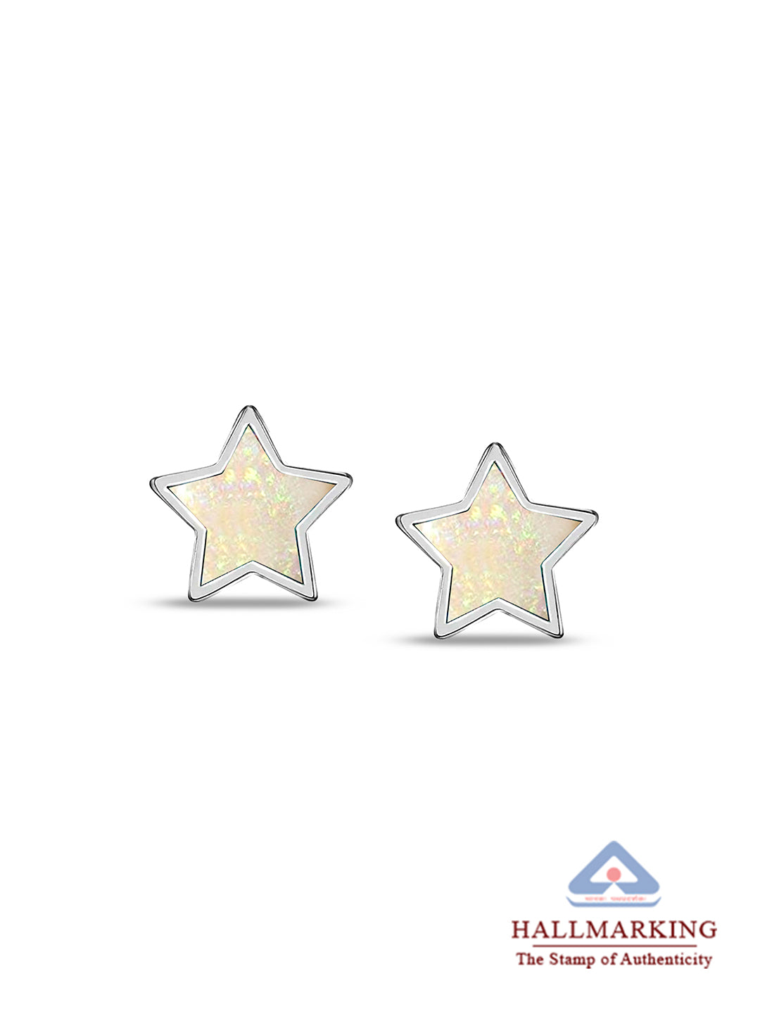 Opal Star Screw Back Studs for Kids