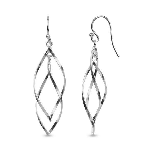 925 Sterling Silver Classic Linear Loops Design Earrings for Teen Women