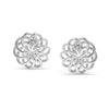 925 Sterling Silver Italian Openwork Swirl Stud Earrings for Women Teen