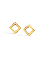 Gold Open Square Studs