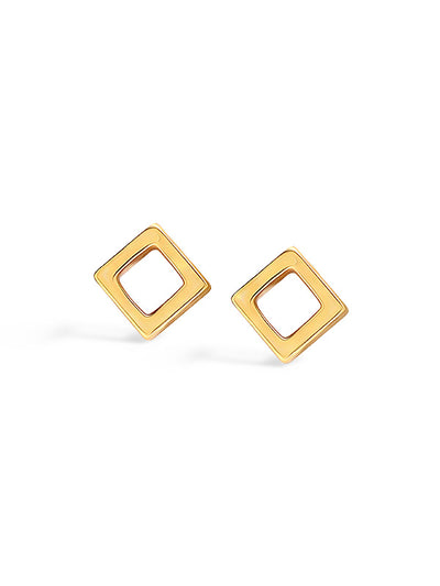 Gold Open Square Studs