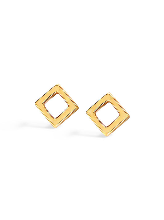 Gold Open Square Studs