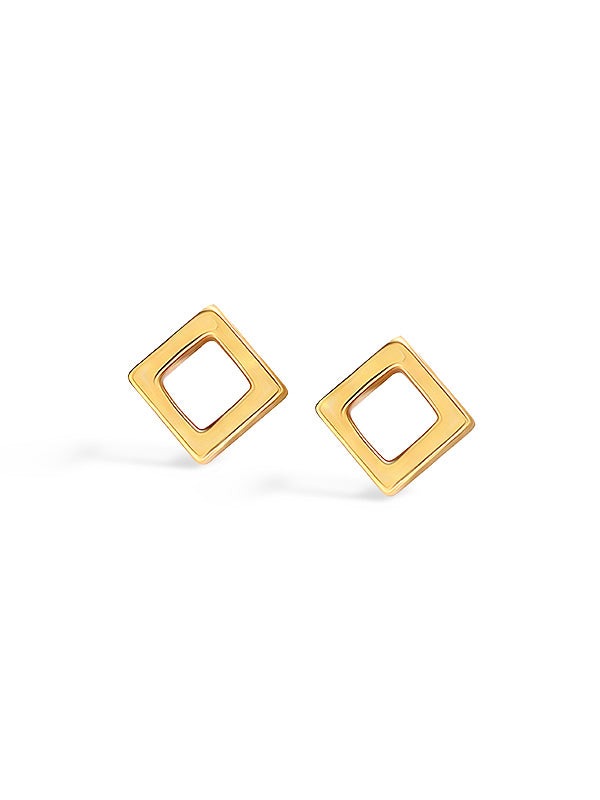 Gold Open Square Studs
