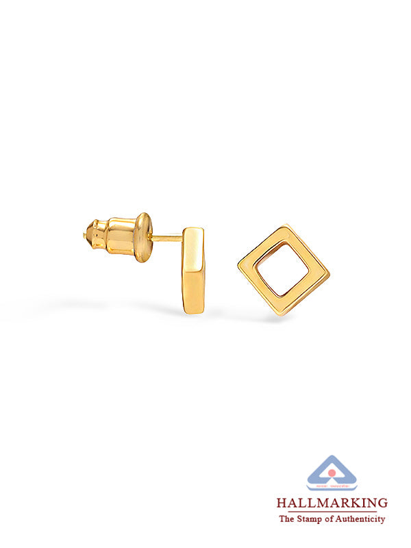Gold Open Square Studs