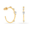 925 Sterling Silver 14K Gold-Plated Heart CZ Italian Half C Hoop Earrings for Women Teen