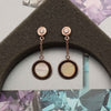 925 Sterling Silver Rose Gold-Plated CZ Mother Of Pearl Drop Dangler Earrings for Women Teen