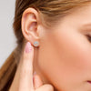 925 Sterling Silver Cubic-Zirconia Small Circle Pierced Stud Earrings for Women Teen