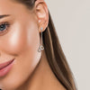 925 Sterling Silver Diamonds Open Heart Dangle Earrings for Women & Girls
